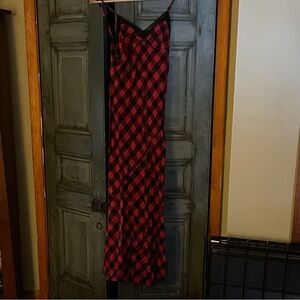 Denim & Supply by Ralph Lauren 100% cotton Buffalo check maxi lace slip dress